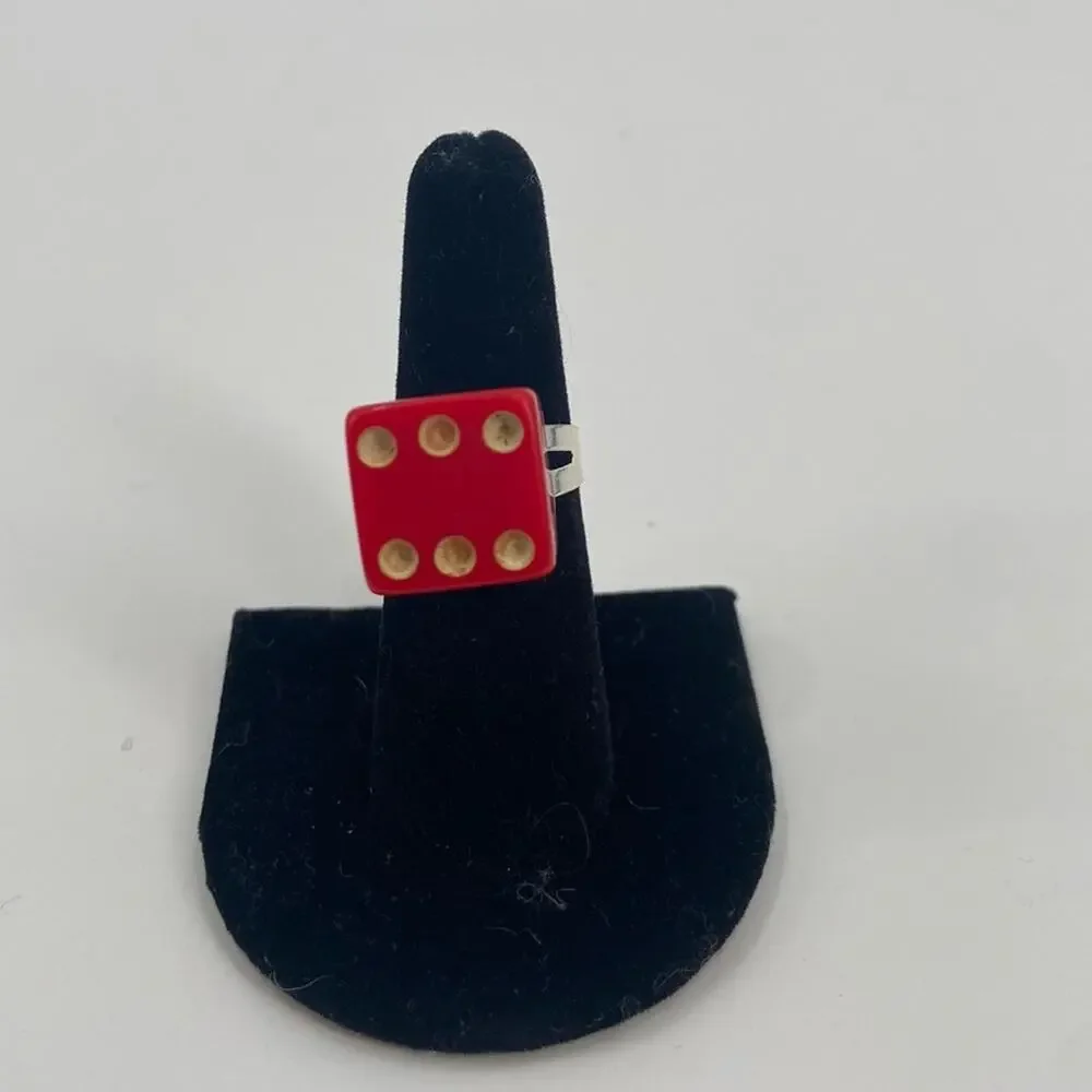 Handmade red D and D dice ring